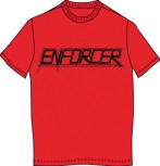 ENFORCER - Logo TS on red shirt, M